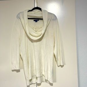 White, Basic Editions sweater with lace detail 1 X